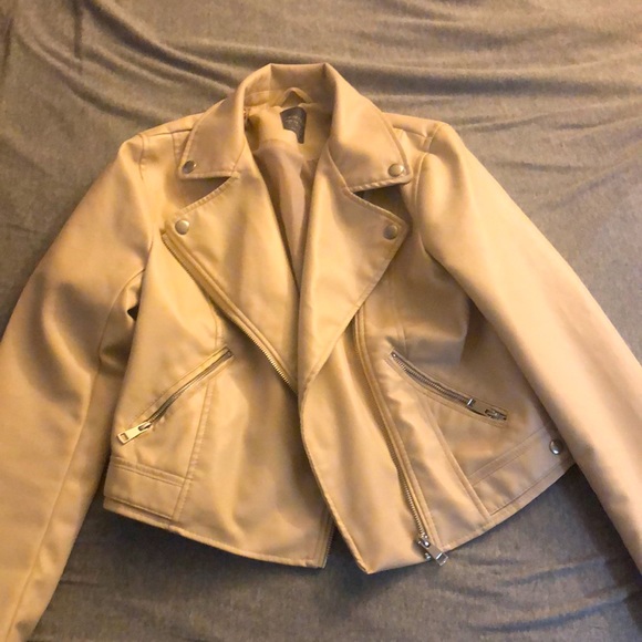 Primark Jackets & Coats Cream Leather Jacket Poshmark